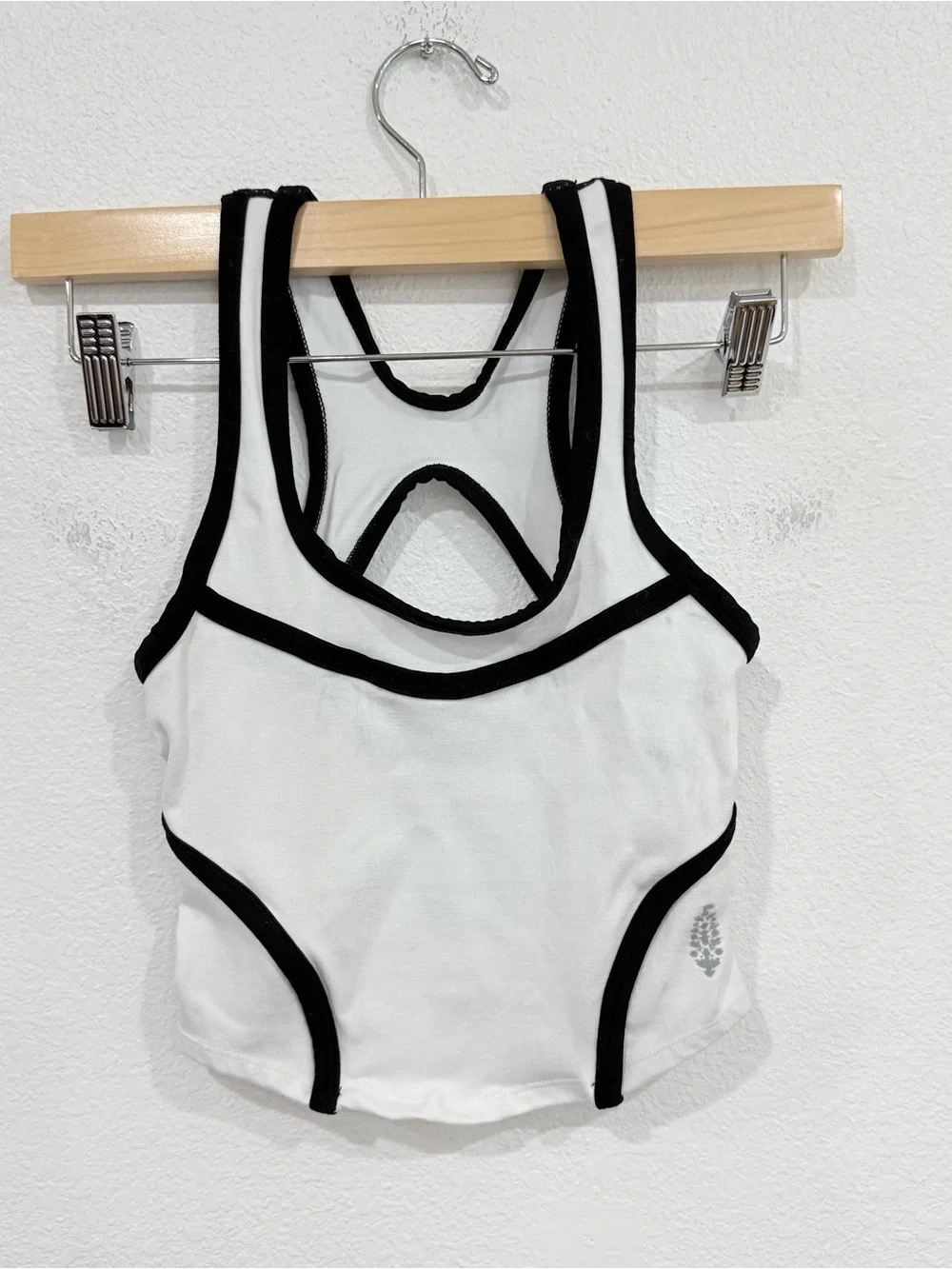 FP Movement Cross Bar Cami White Black Women’s Size X-Small/Small - Picture 2 of 5